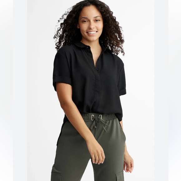 Joe Fresh Tops - Joe Fresh Sheer Button Down Short Sleeve collared Blouse
